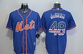 New York Mets #48 Jacob DeGrom Blue USA Flag Fashion Stitched Baseball Jersey,baseball caps,new era cap wholesale,wholesale hats